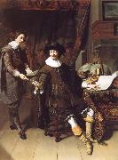 Thomas De Keyser Portrait of Constatijn Huygens and his clerk oil painting